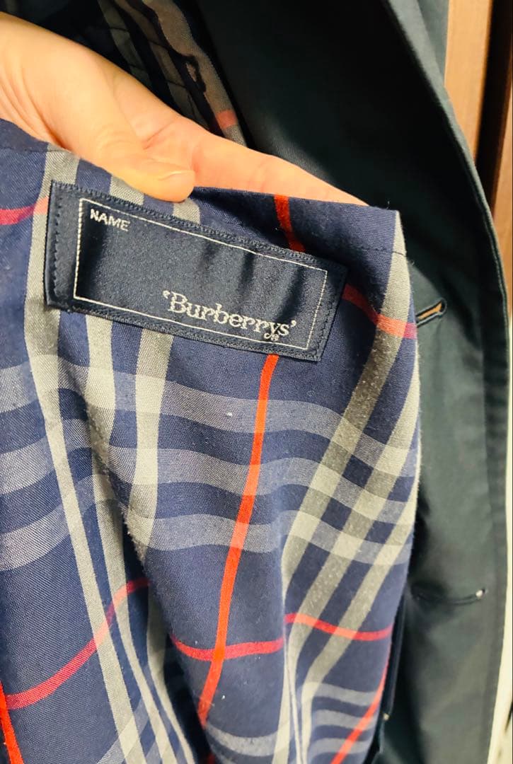Burberrys メンズ　トレンチコート　ネイビー　ヴィンテージ　ライニング有