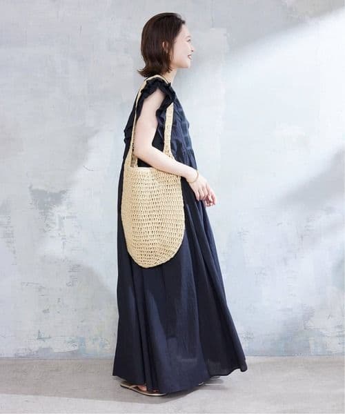 アボカドクラブ【美品】SLOBE IENA ピンタックフリルワンピース　黒