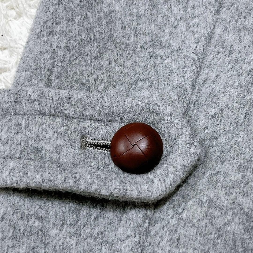 美品 マッキントッシュ くるみボタン レザーベルト ウールコート 36