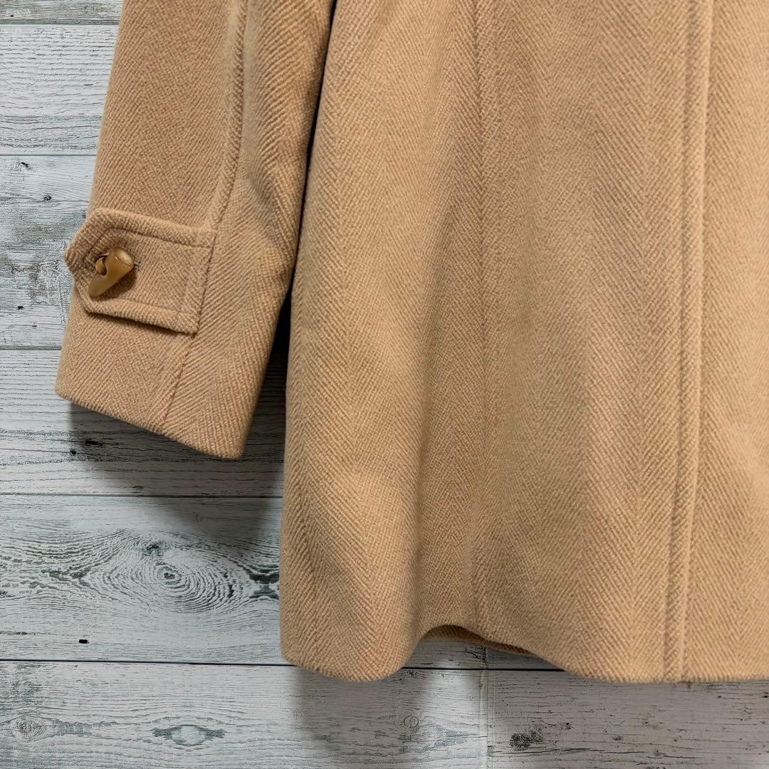 ☆美品☆バーバリーロンドン　スタンドカラーダッフルコート　ヘリンボーン　キャメル