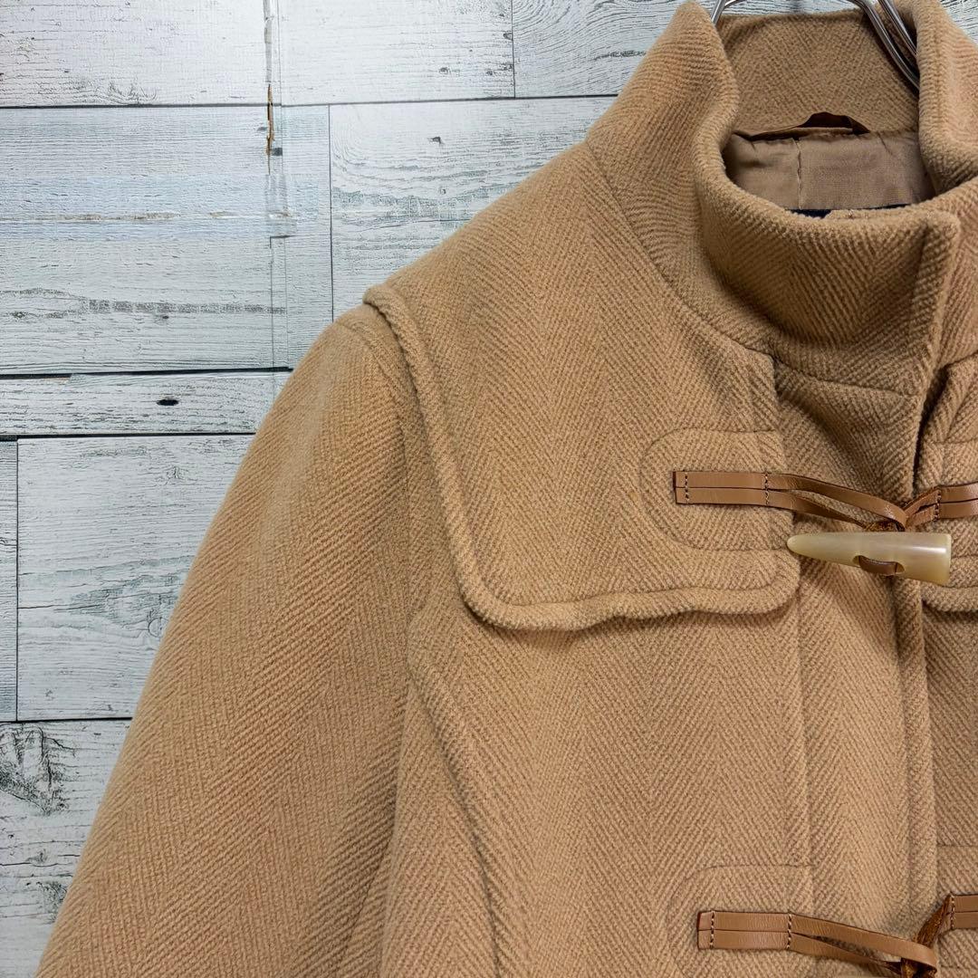 ☆美品☆バーバリーロンドン　スタンドカラーダッフルコート　ヘリンボーン　キャメル