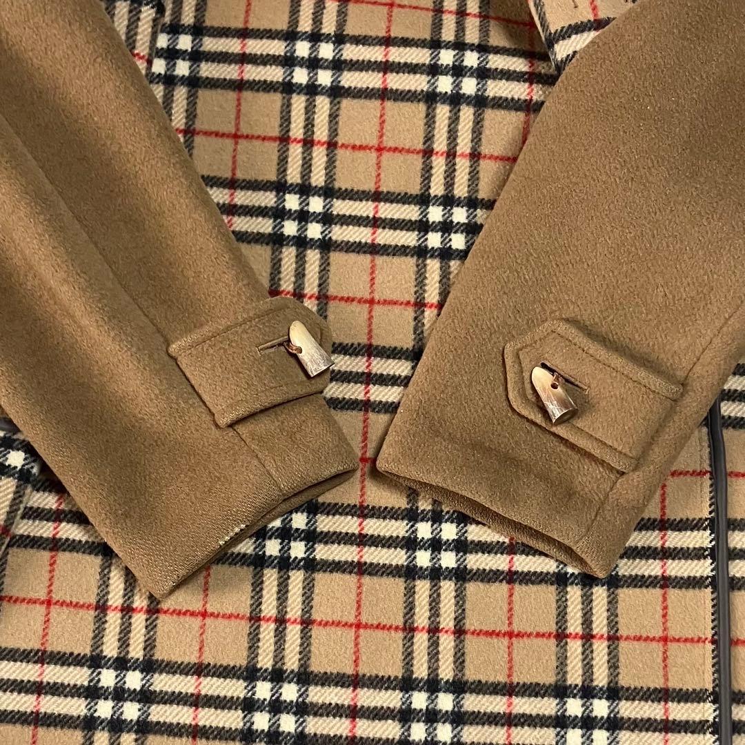 ✨美品✨バーバリー ダッフルコート フード ノバチェック キャメル 英国製 L