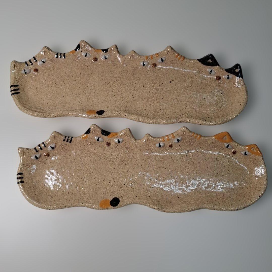 716 猫長皿 2枚セット