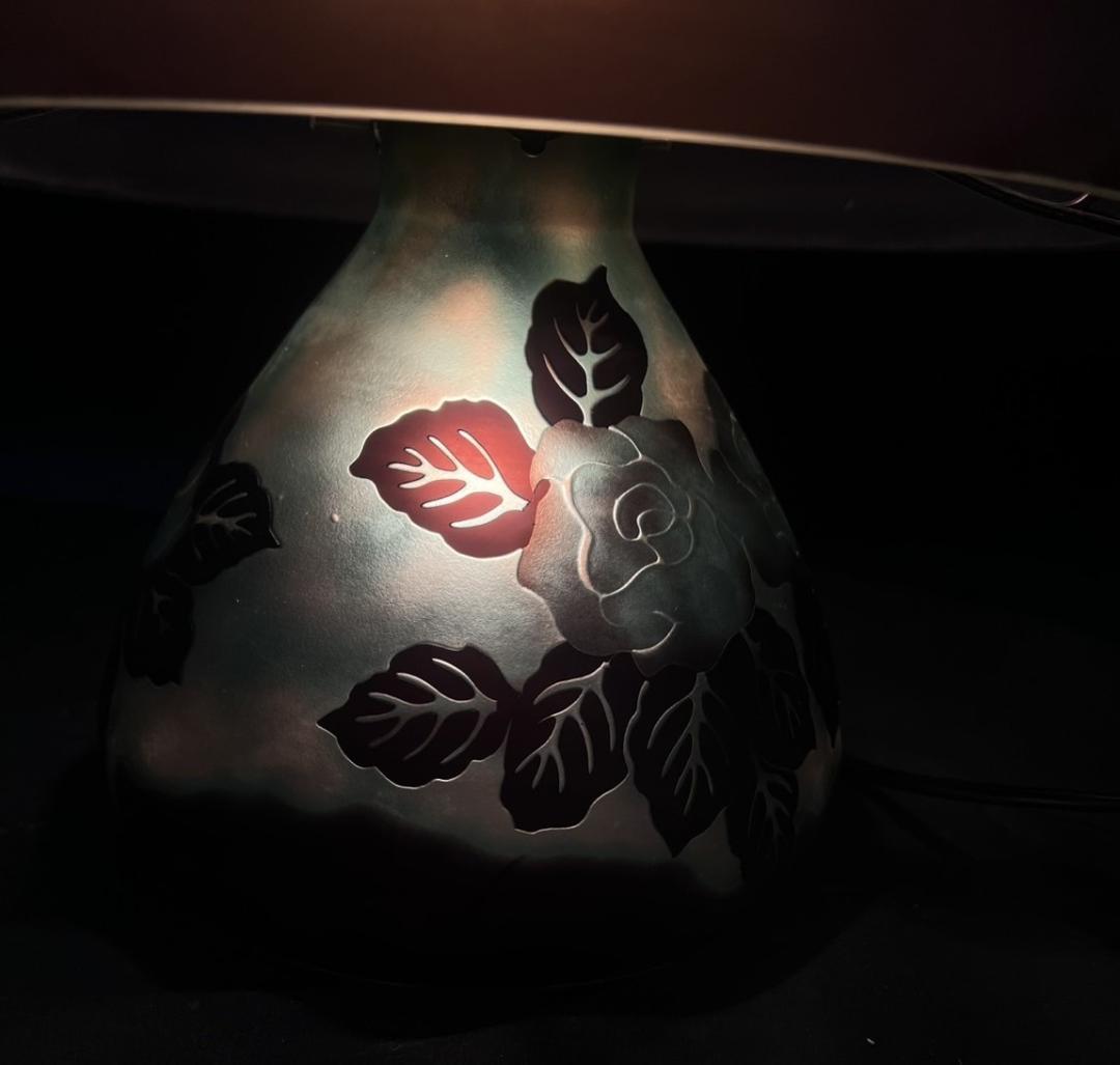 ガレ風　テーブルランプ　フロアランプ　アンティーク調　高さ31cm