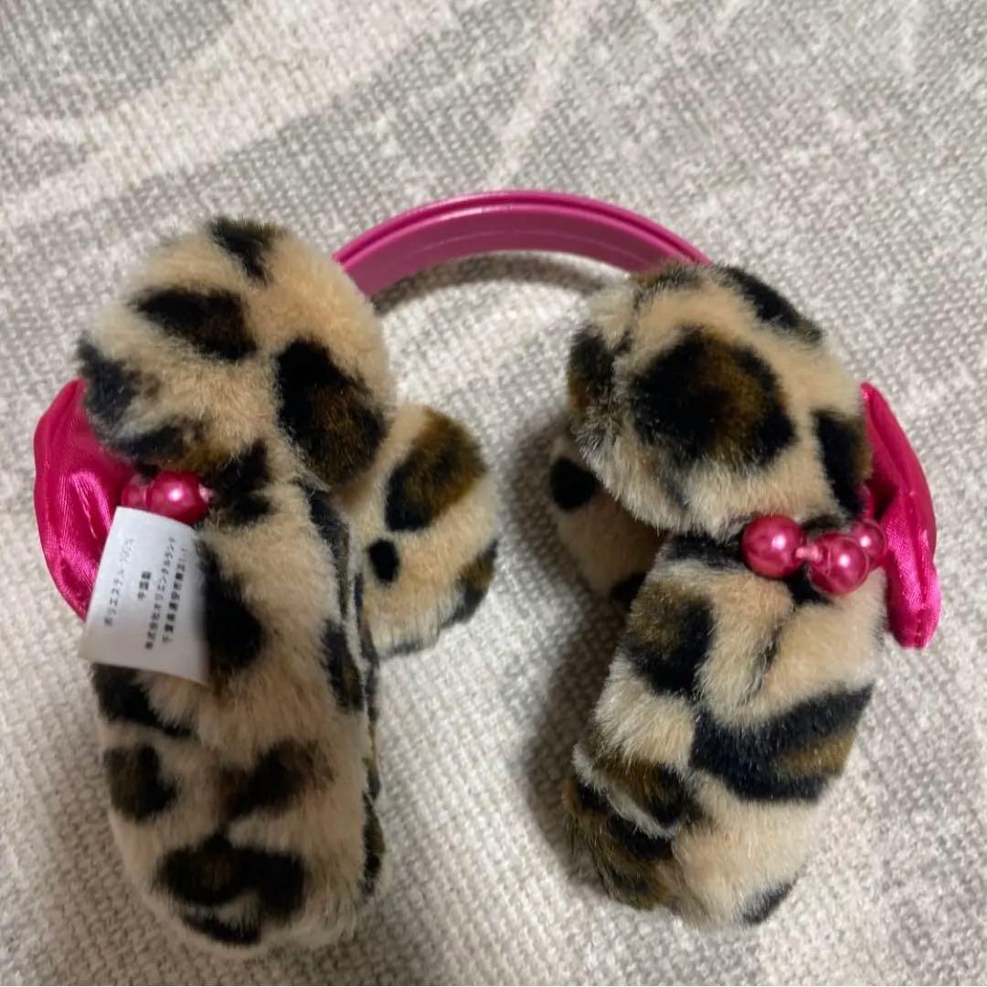 くー　ディズニーランド　ヒョウ柄耳あて・イヤーマフ