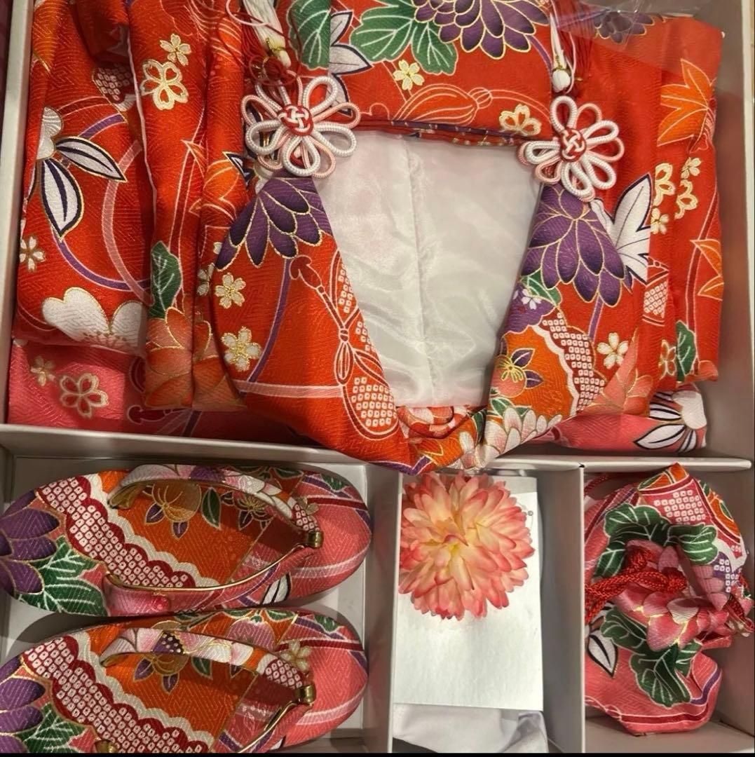 【未使用品】七五三 子供用 花柄 ピンク系 セット　３歳