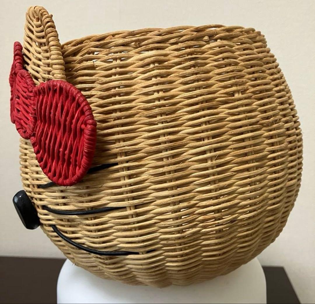 キティ　かご小物入れ　キティ籠　昭和レトロ　キティレア　キティちゃんレトロ