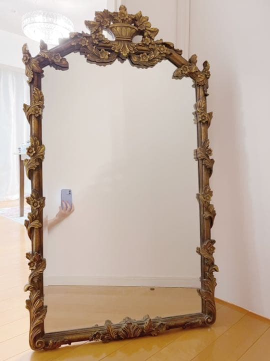 イタリアのミラー 鏡 姿見　アンティーク