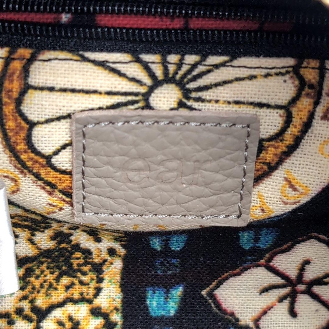 未使用級✨️ イアパピヨネ ねこ刺繍ボストンバッグ 猫刺繍 ミニボストン レザー