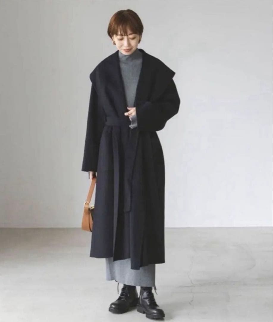 NOBLE Super160s リバーワイドカラーコート