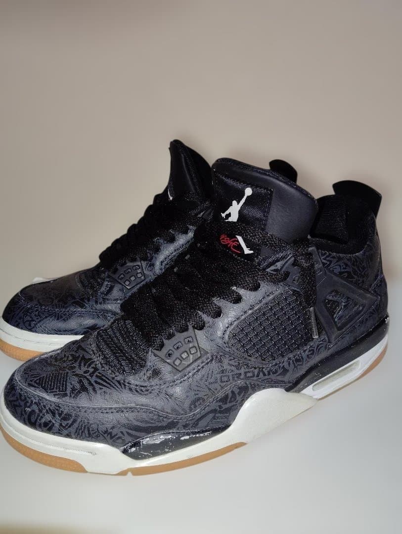 靴 NIKE 27.5cm AIR JORDAN 4 LASER BLACK GUM