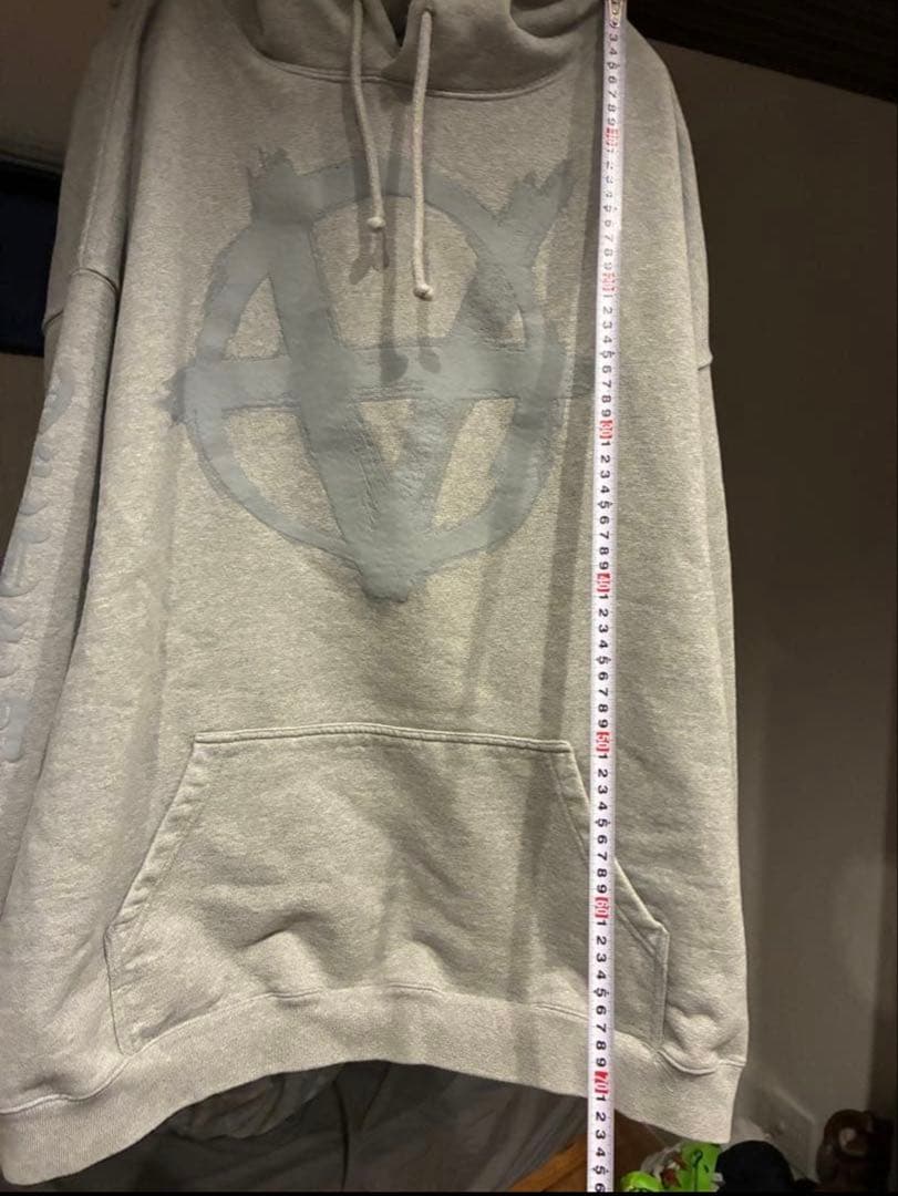 アナーキーシンボルプリント グレーパーカー