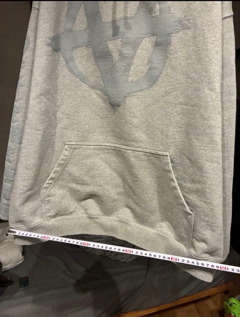 アナーキーシンボルプリント グレーパーカー