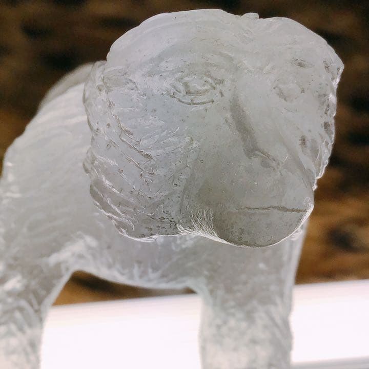 ニホンザル 日本猿 ドームフランス　ドームクリスタル　水晶　置物　日本限定商品