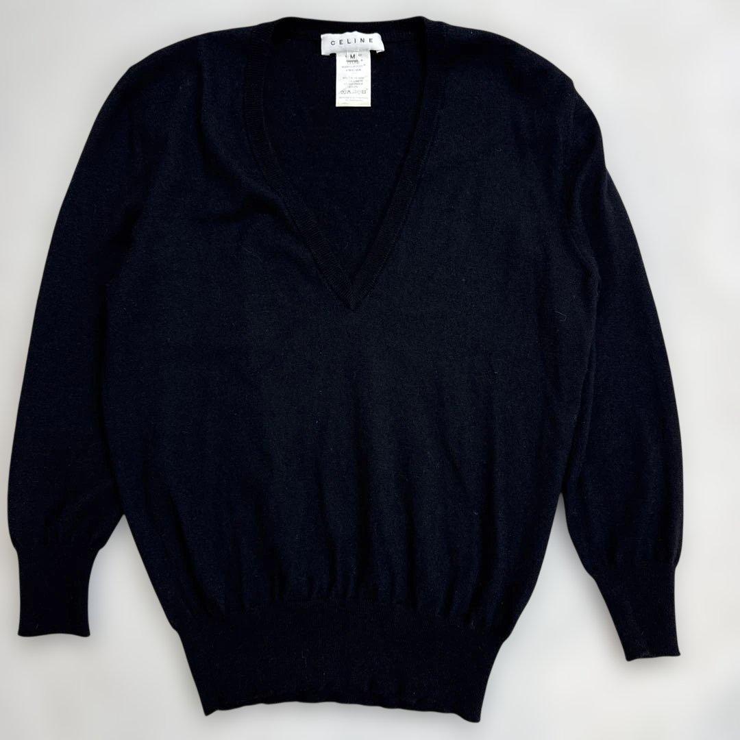セリーヌCELINE カシミヤ95%ニット　ブラック　Mサイズ　イタリア製