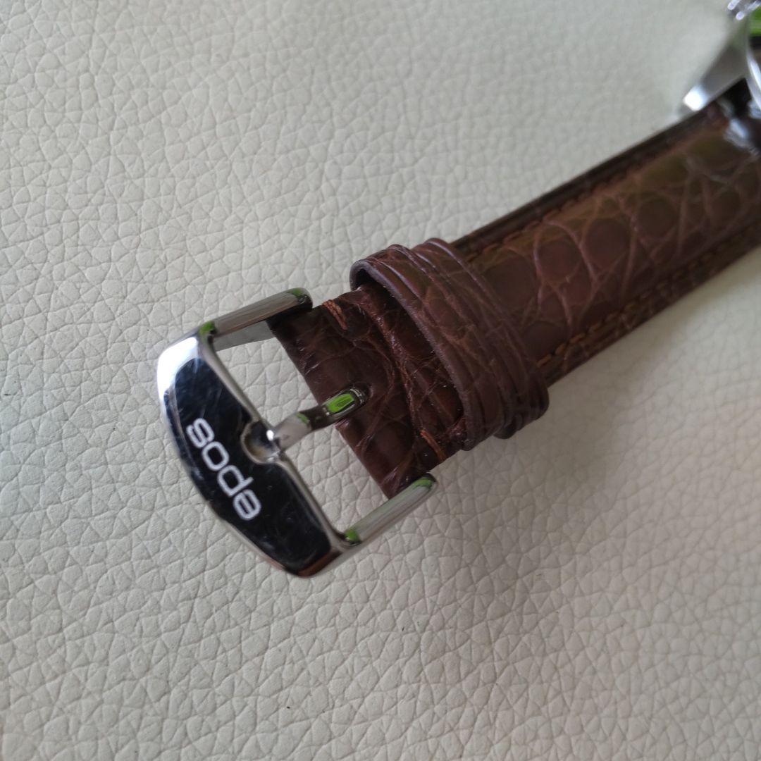 【ジャンク】EPOS オートマチック ・デイト　 ブラウンクロコレザー