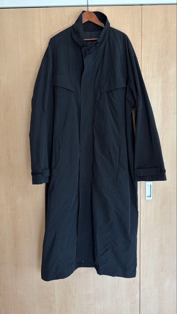 stein MAXI-LENGTH STAND COLLAR COAT ブラック