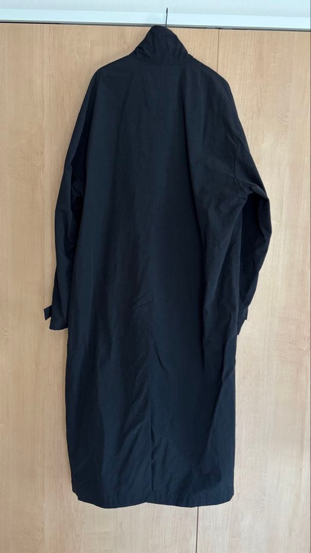 stein MAXI-LENGTH STAND COLLAR COAT ブラック