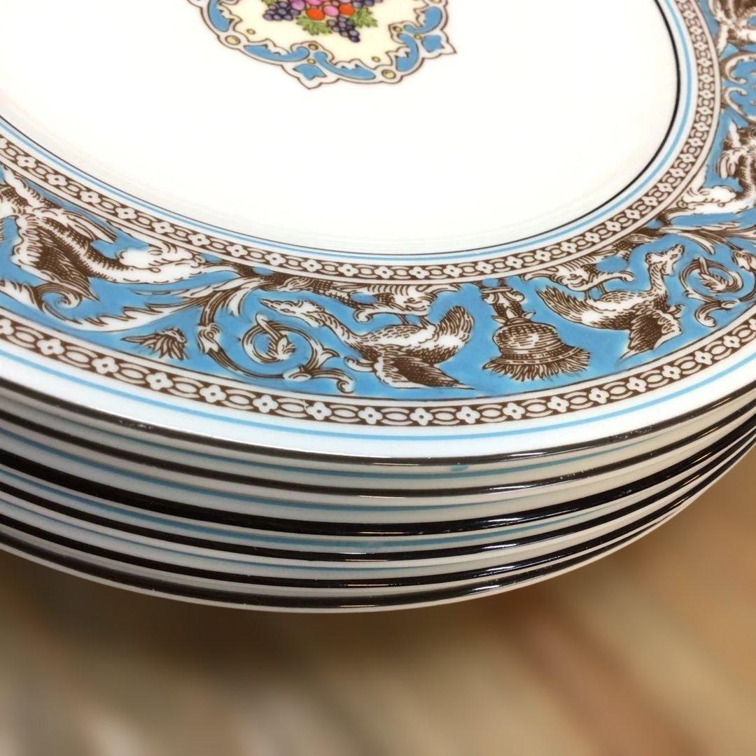 フロレンティーン ターコイズ オーバルプレート×1+22㎝プレート6枚セット