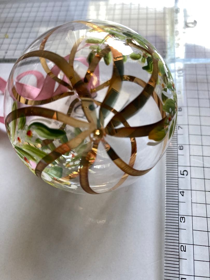 【新品未使用】ドイツ購入　作家物　手描き　一点物　ガラス　クリスマスオーナメント