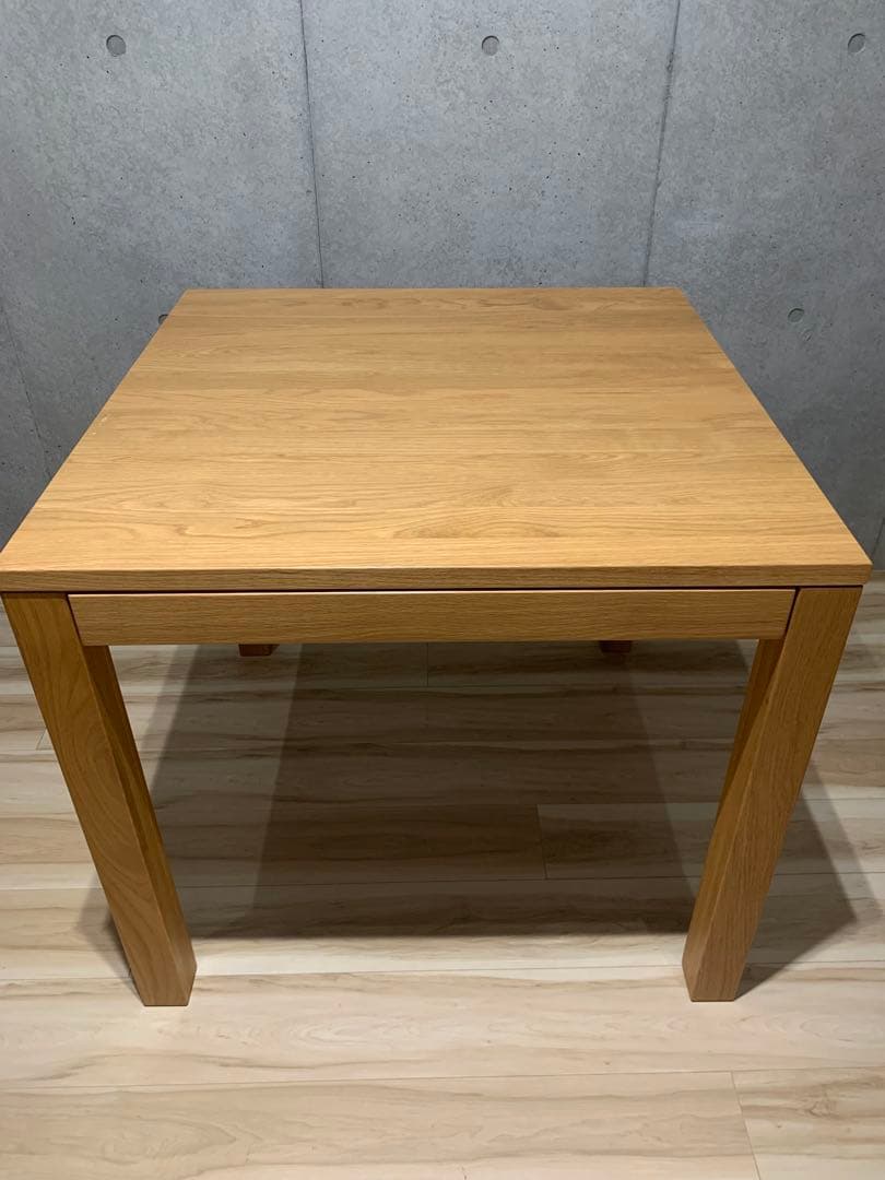 無印良品　木製テーブル（引出付）／オーク材／幅８０ｃｍ