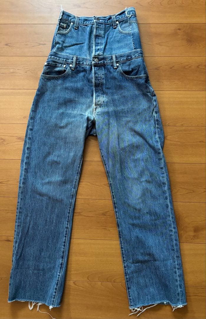 QUIITO キート リメイクデニム ダブルウエスト ヴィンテージ　ハイウエスト