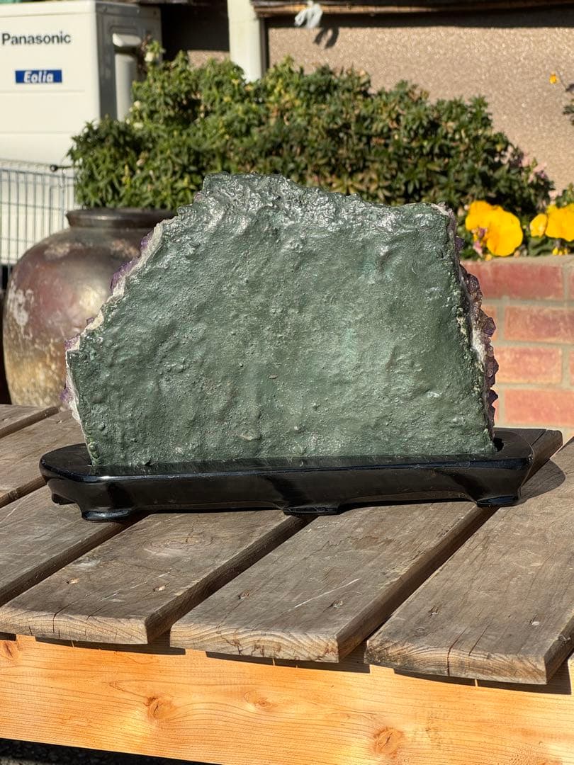 アメジスト置物 黒色台座付き 紫水晶 縁起物 パワーストーン