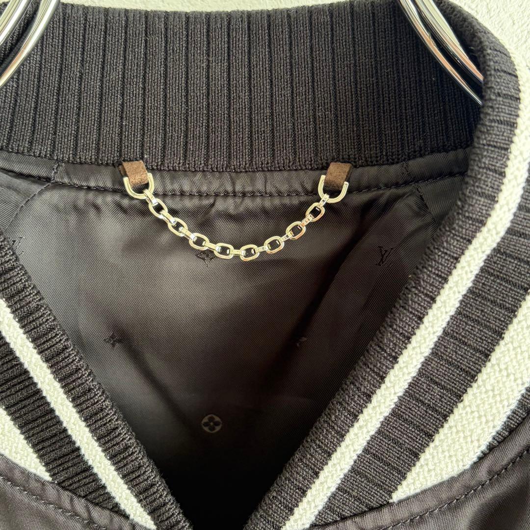 【美品✨】ルイヴィトン　スカジャン　エンブロイダリー　ジップアップ　黒　46