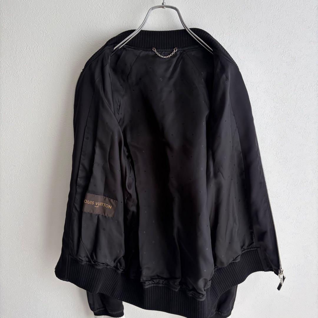 【美品✨】ルイヴィトン　スカジャン　エンブロイダリー　ジップアップ　黒　46