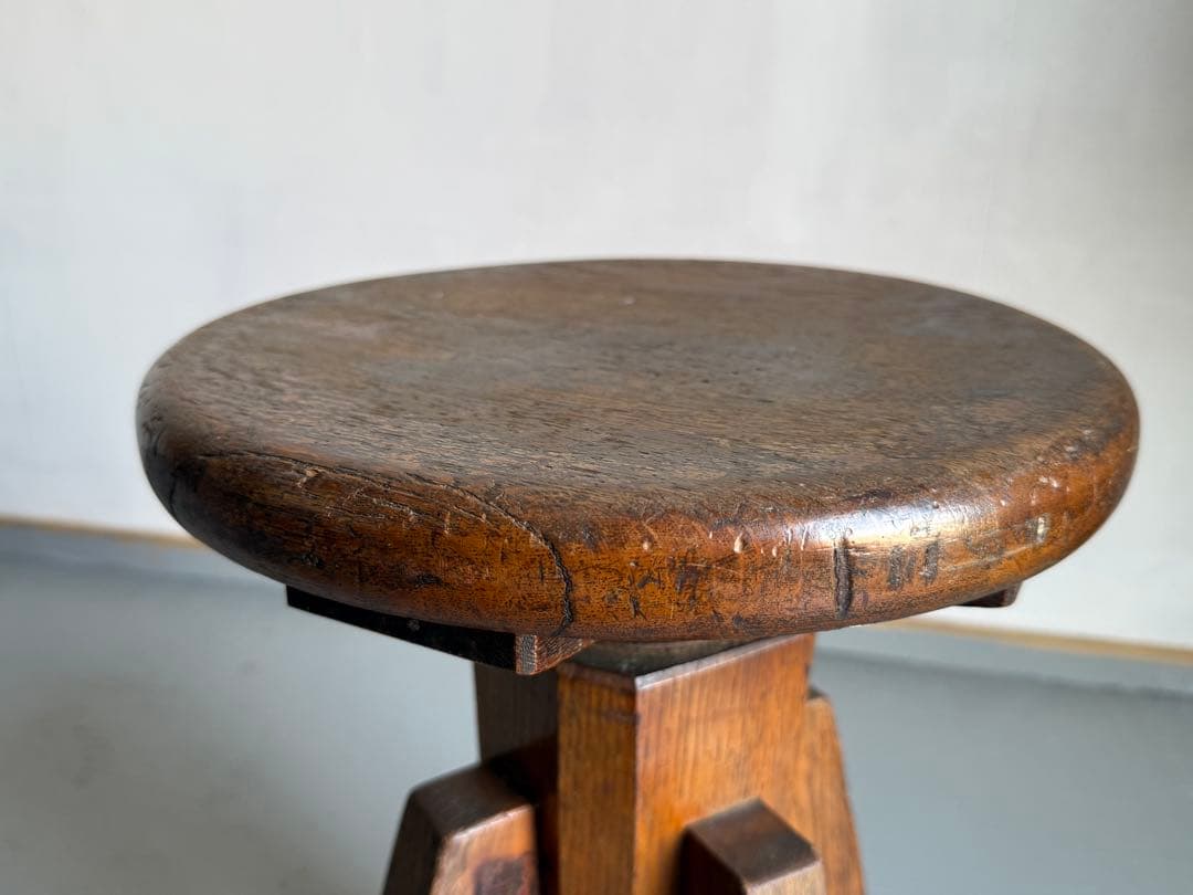 海軍通信学校 丸椅子 回転チェア ヴィンテージ スツール 戦前 時代物 貴重