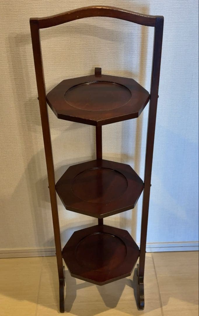 イギリス アンティーク 木製3段スタンド