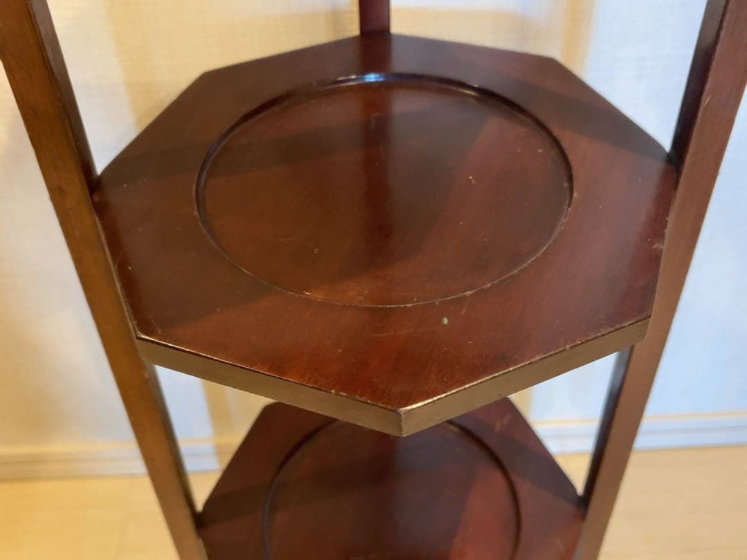 イギリス アンティーク 木製3段スタンド