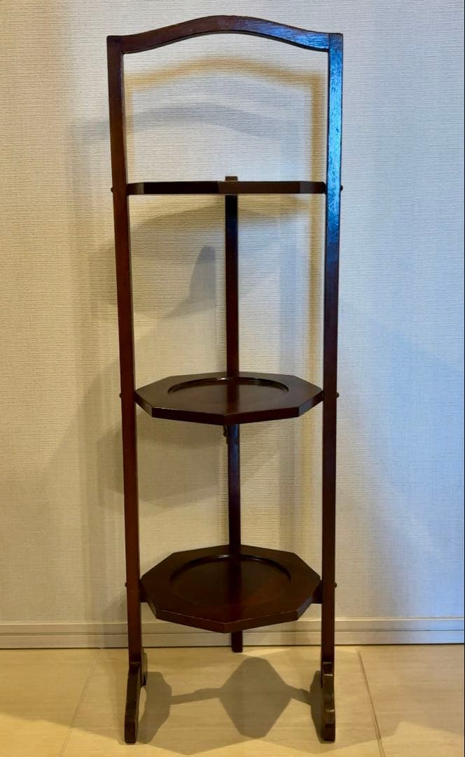 イギリス アンティーク 木製3段スタンド