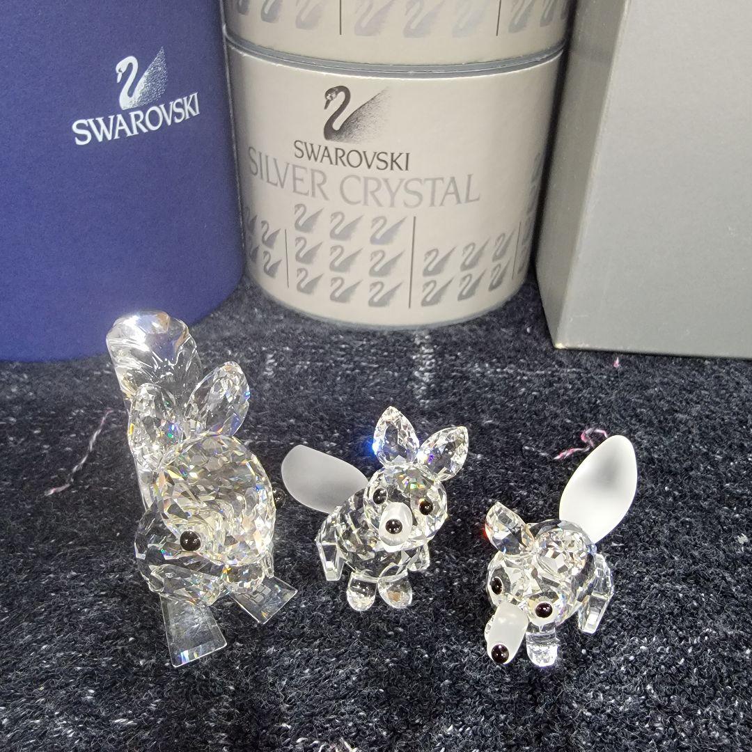 01 SWAROVSKI スワロフスキー 置物 リス、キツネ 3点セット