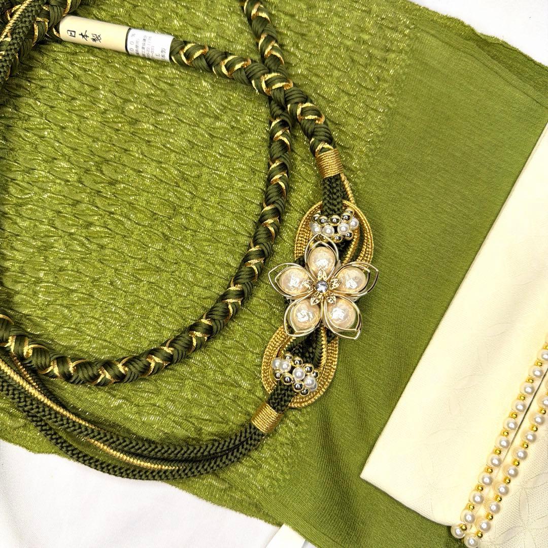 新品　振袖用　2026年モデル　帯締め　帯揚げ　半襟　重ね襟　セット