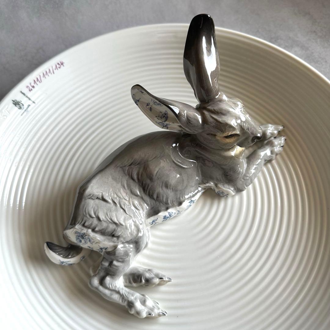 【希少品】最高級 ニンフェンブルク ◆ドイツ製 野うさぎ 大皿 イースター