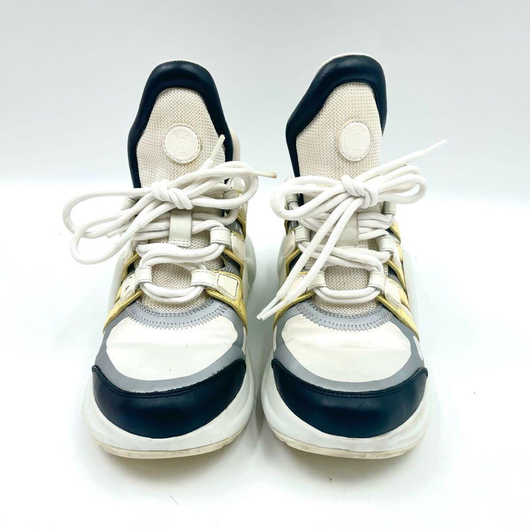 現行 ルイヴィトン LVアークライト モノグラム スニーカー 白 36 23cm