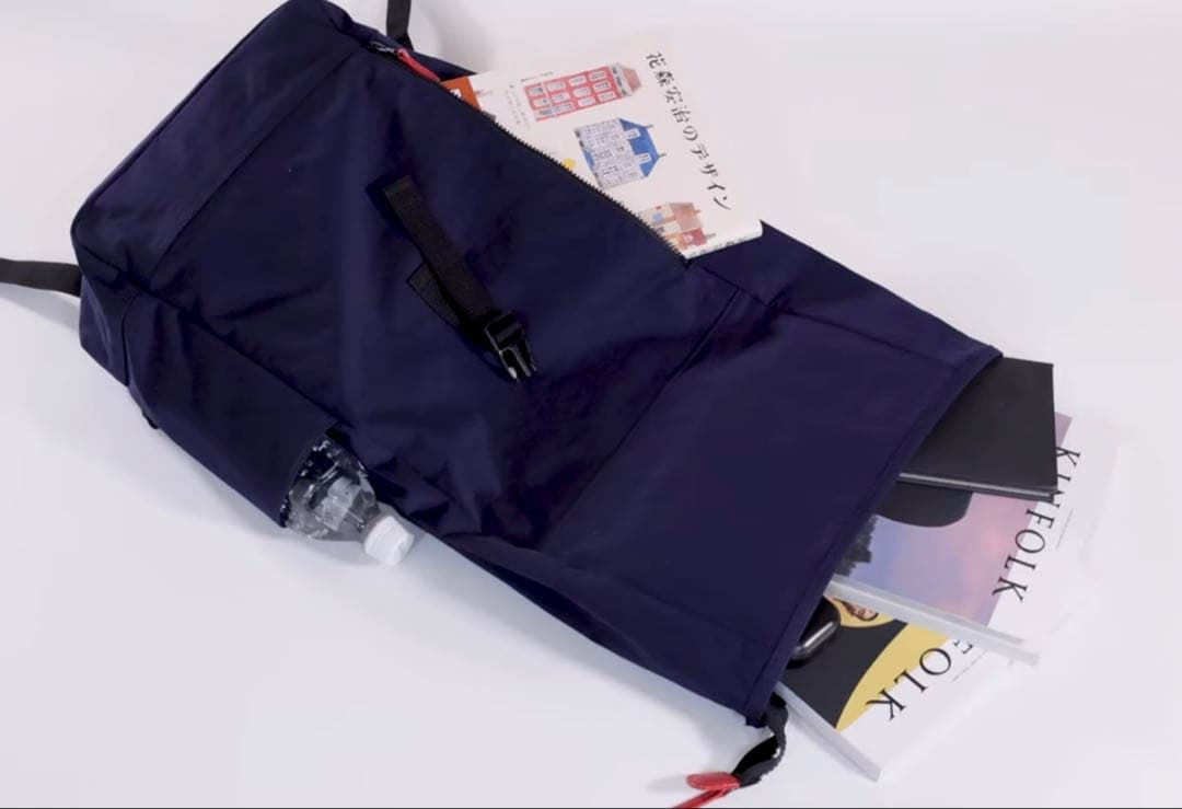 日乃本帆布　コンブ　フラップ型リュック／黒