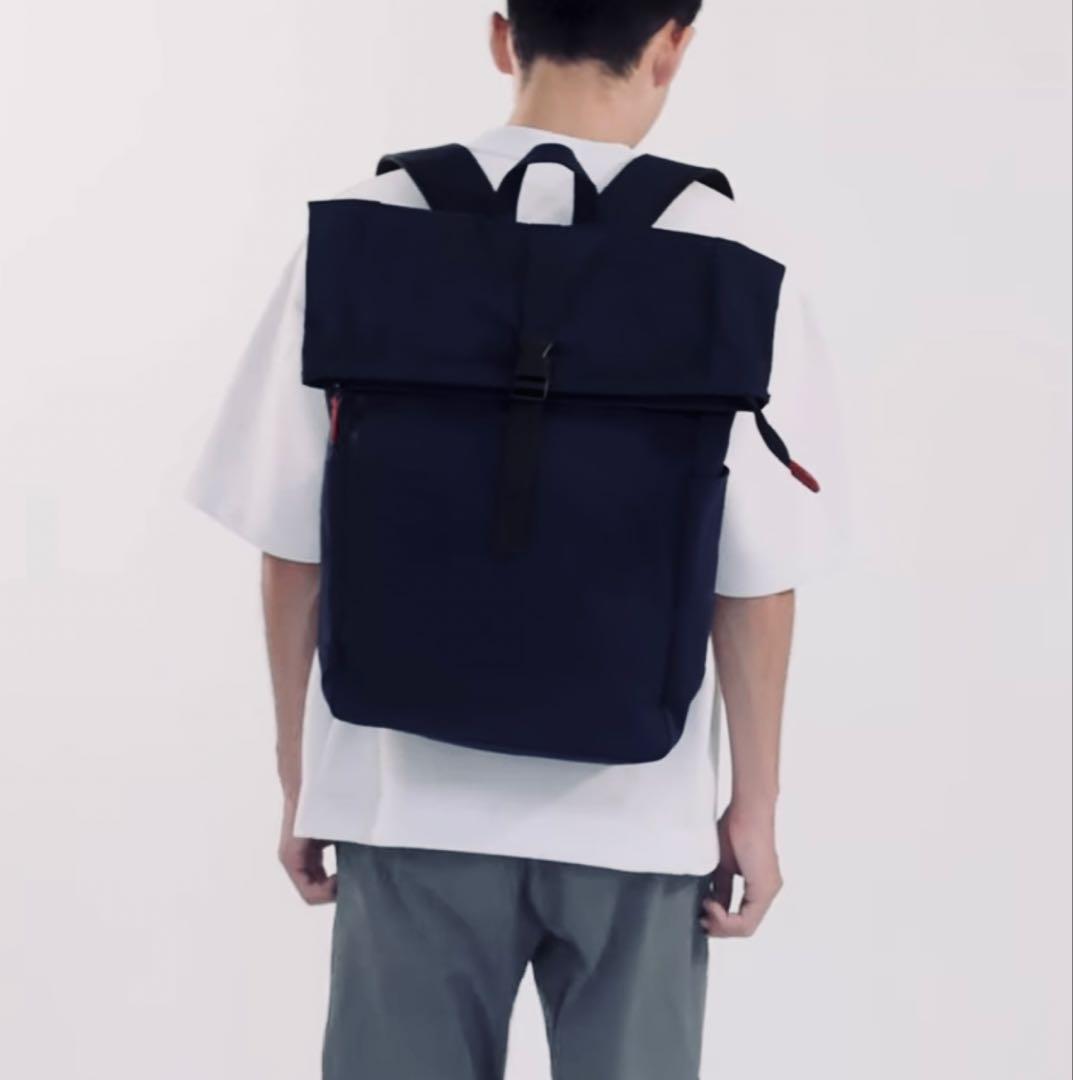 日乃本帆布　コンブ　フラップ型リュック／黒