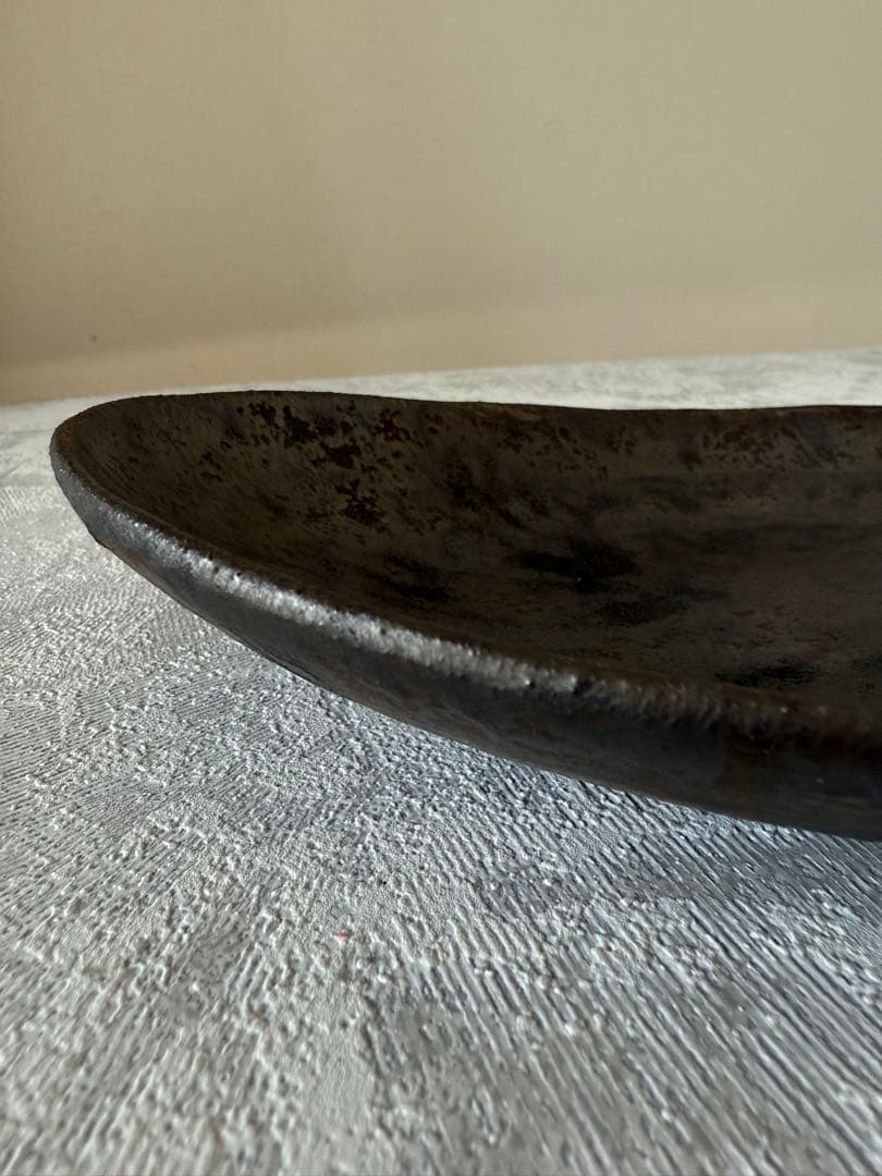 安福由美子　黒錆カレー皿　カレープレート