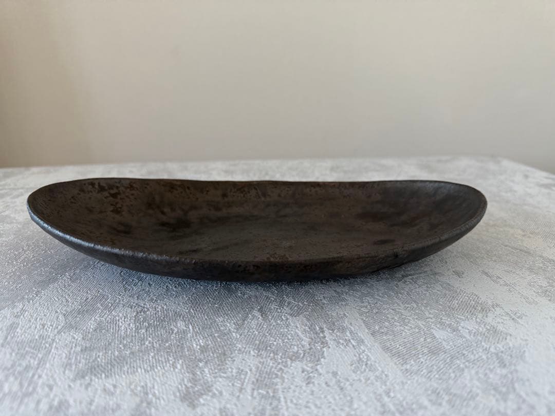 安福由美子　黒錆カレー皿　カレープレート