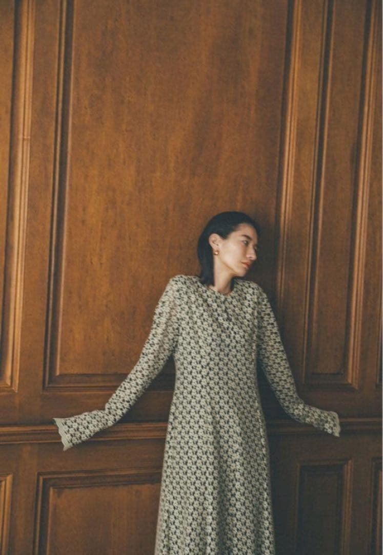 ワンピース clane 3D flower lace one piece