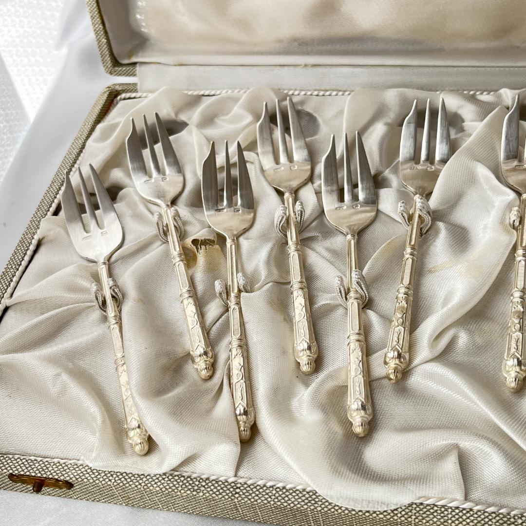 【SFAM】 ロシア様式のケーキフォーク 12本組 仏蘭西 14cm ケース