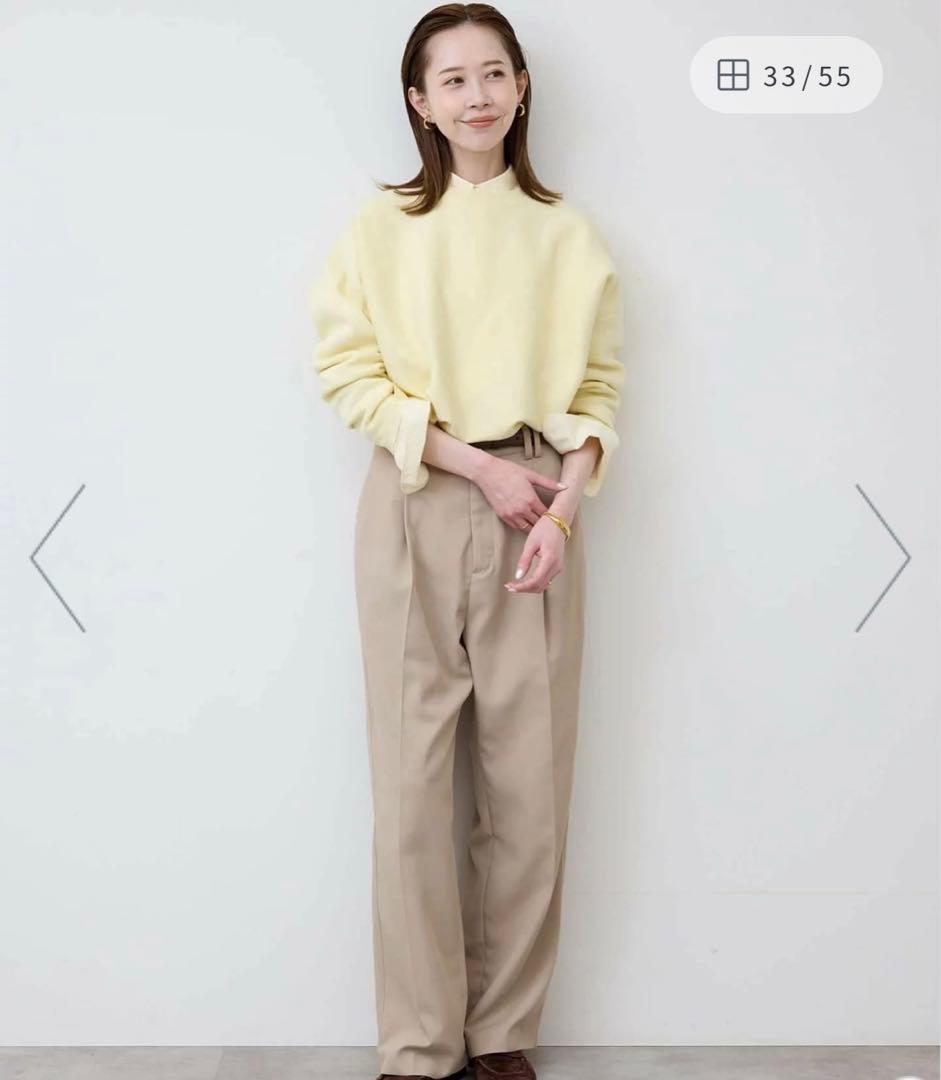 新品SLOBE IENAコットンダブルフェイスプルオーバー　イエローフリーサイズ