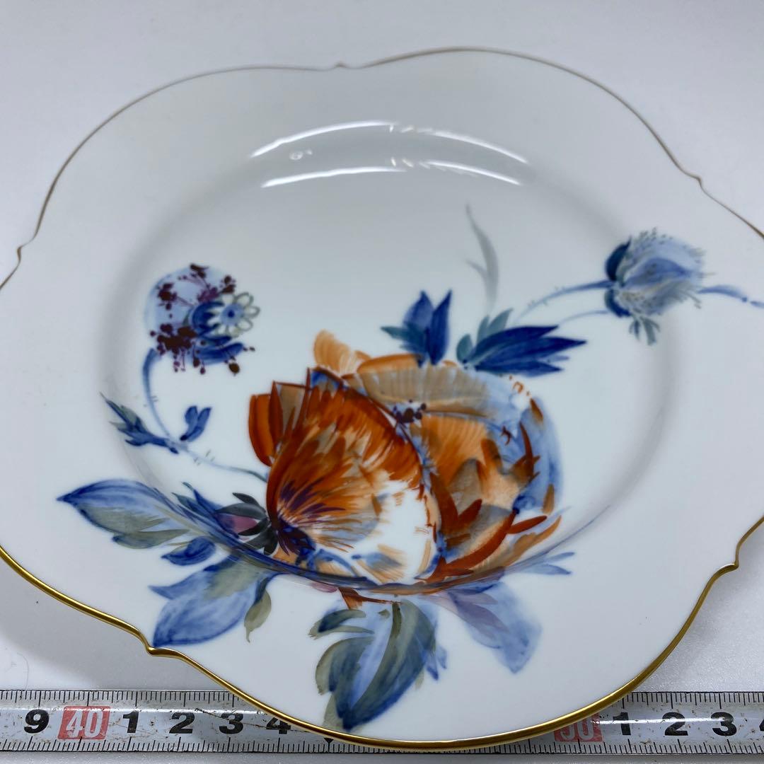 マイセン　現代花プレートA 幅約20.6㎝ 東さ7-0202②