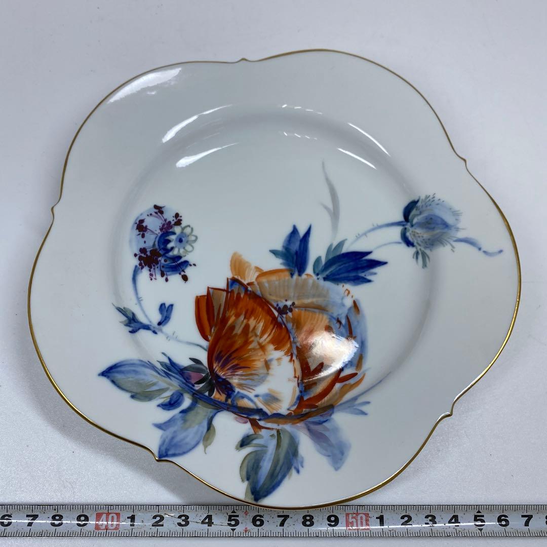 マイセン　現代花プレートA 幅約20.6㎝ 東さ7-0202②
