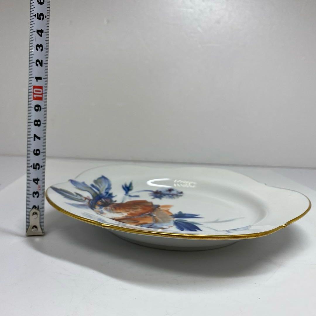 マイセン　現代花プレートA 幅約20.6㎝ 東さ7-0202②