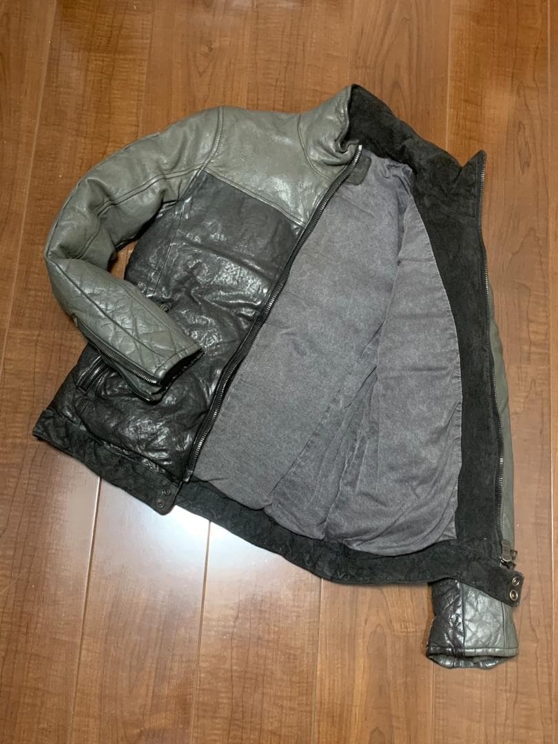 [BACKLASH] 製品加工 オールレザーダウンジャケット XXS程度 本革
