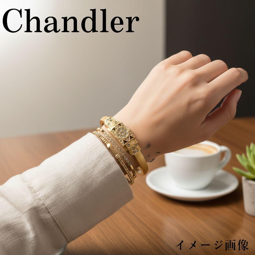【稼働/希少】 chandler クォーツ腕時計 バングルウォッチ レディース