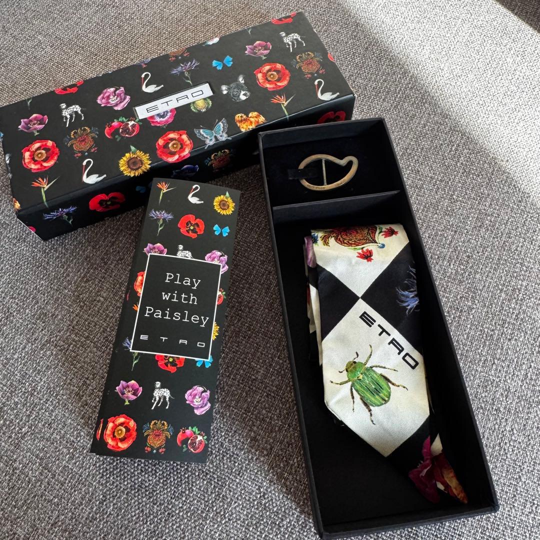 【スカーフリング付き】ETRO エトロ　スカーフ　細タイプ